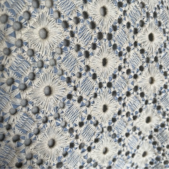 DOLAN Anthropologie Ivory Blue Eyelet Ross MOTO Cotton Jacket! Excellent. Medium - Picture 7 of 15